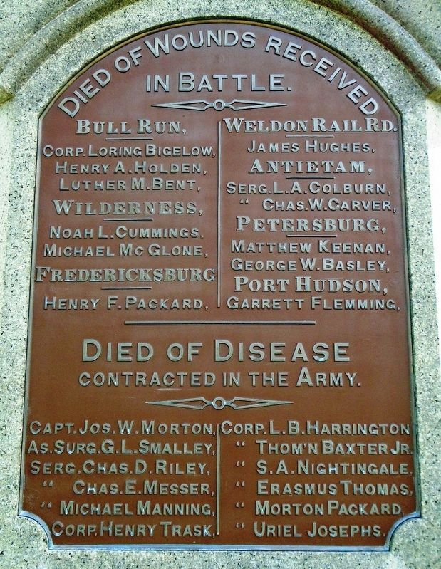Civil War Memorial Died of Wounds or Disease Honored Dead image. Click for full size.