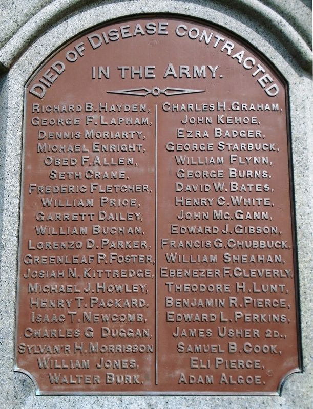 Civil War Memorial Died of Disease, Unknown, or Drowned Honored Dead image. Click for full size.