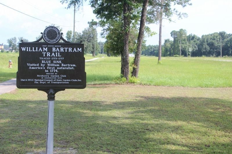 William Bartram Trail Marker looking south toward old location image. Click for full size.