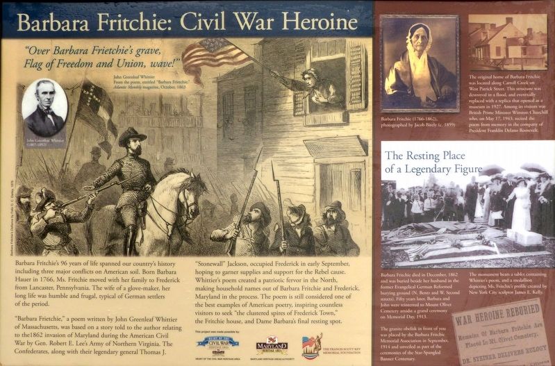 Barbara Fritchie: Civil War Heroine Marker image. Click for full size.