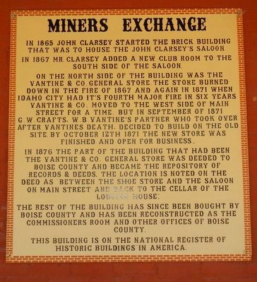 Miners Exchange Marker image. Click for full size.