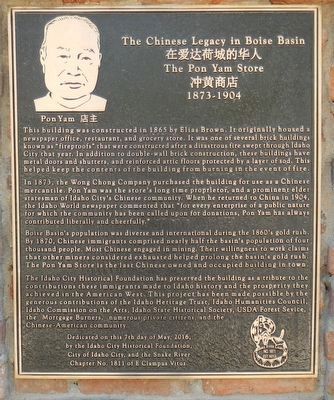 The Chinese Legacy in Boise Basin Marker image. Click for full size.