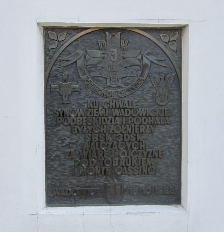 Wadowice Tobruk and Monte Cassino World War II Memorial Marker image. Click for full size.