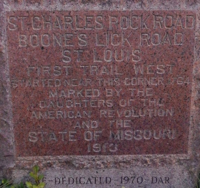 St. Charles Rock Road Marker image. Click for full size.