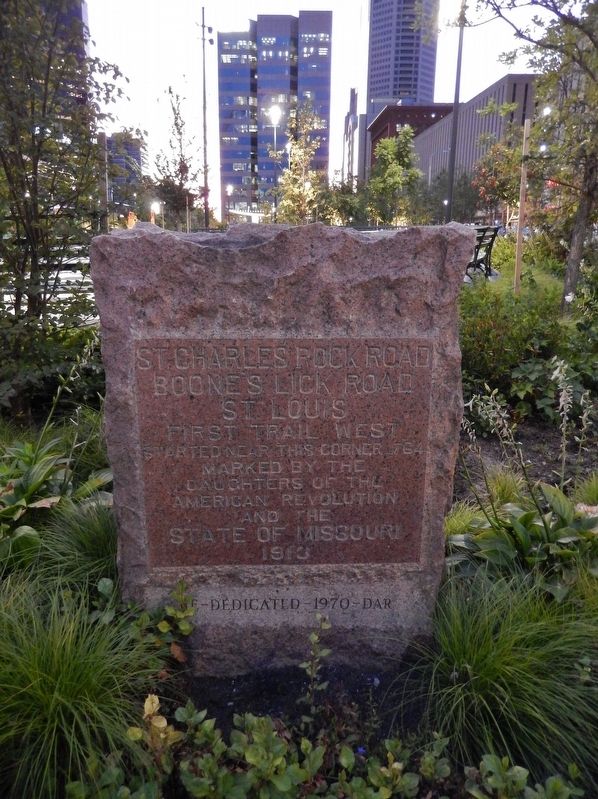 St. Charles Rock Road Marker (<i>tall view</i>). Click for full size. St. Charles Rock Road Marker (<i>tall view</i>) image. Click for full size.