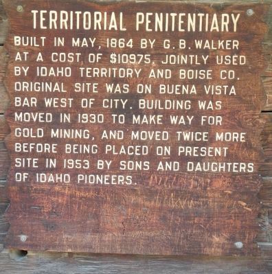 Idaho Territorial Penitentiary Marker image. Click for full size.