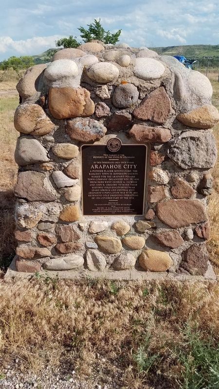 Arapahoe City Marker. Click for full size. Arapahoe City Marker image. Click for full size.