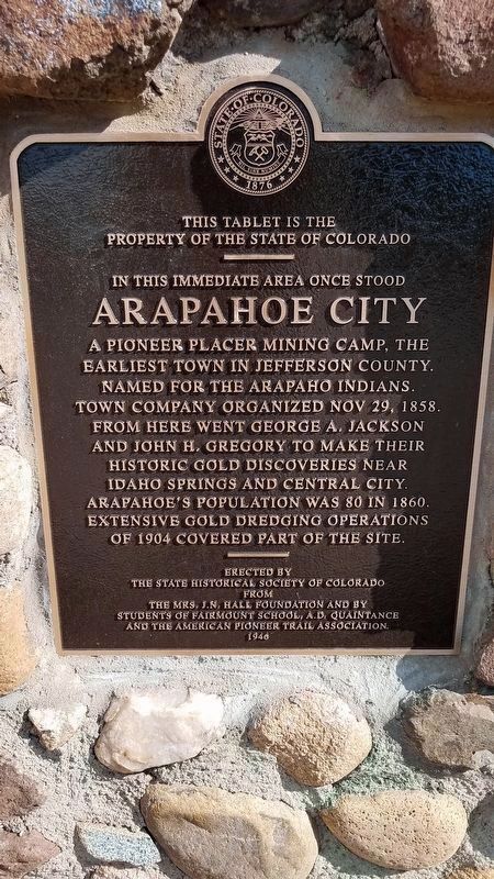 Arapahoe City Marker image. Click for full size.