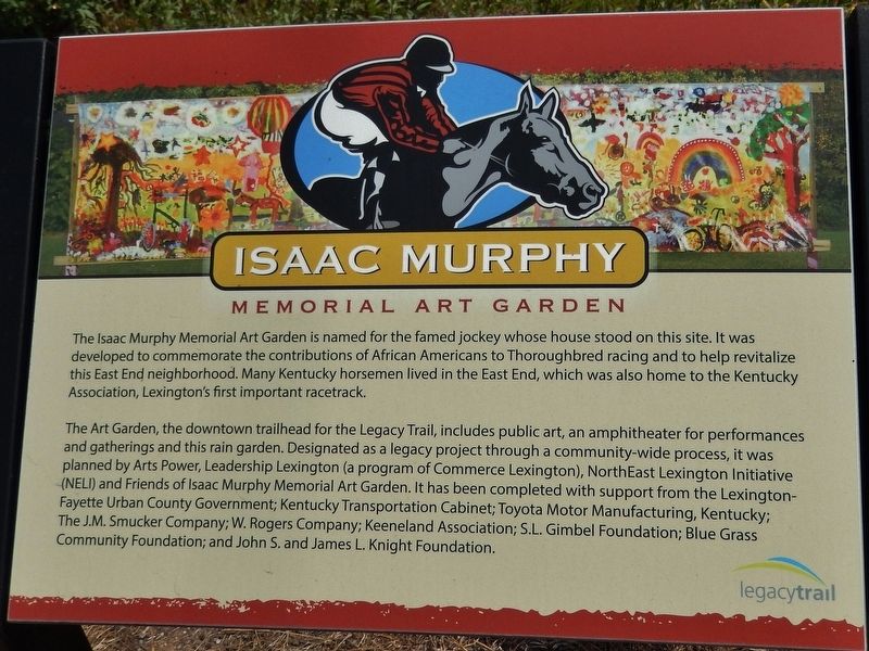 Isaac Murphy Memorial Art Garden Marker image. Click for full size.