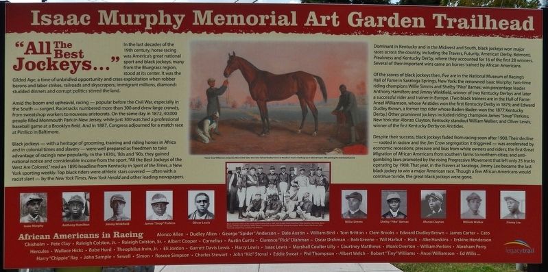 Isaac Murphy Memorial Art Garden Trailhead Marker image. Click for full size.