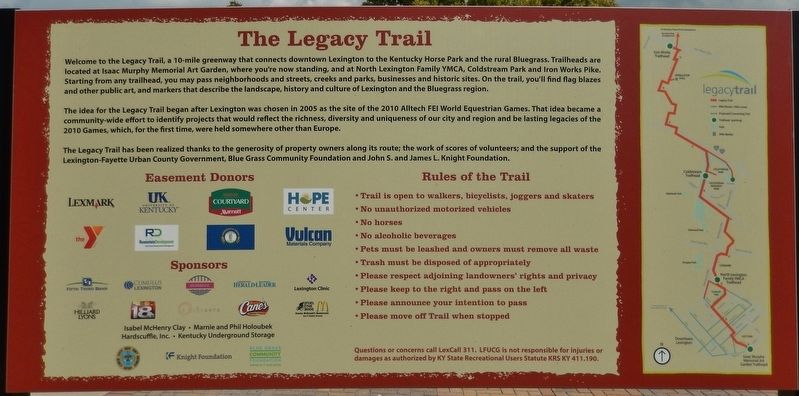 Isaac Murphy Memorial Art Garden Trailhead Marker (<i>back side</i>) image. Click for full size.