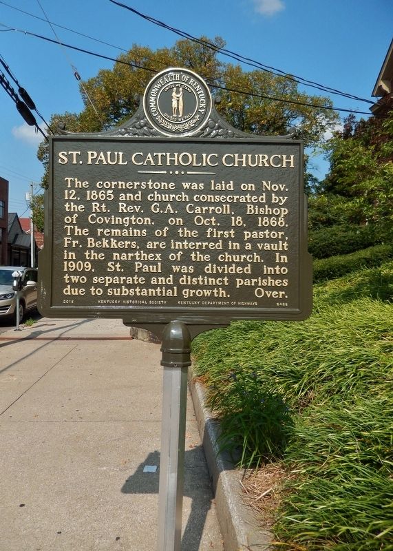 St. Paul Catholic Church Marker (<i>tall view</i>). Click for full size. St. Paul Catholic Church Marker (<i>tall view</i>) image. Click for full size.