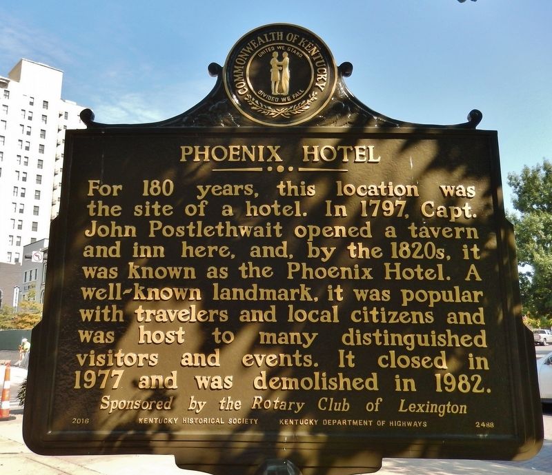 Phoenix Hotel Marker. Click for full size. Phoenix Hotel Marker image. Click for full size.