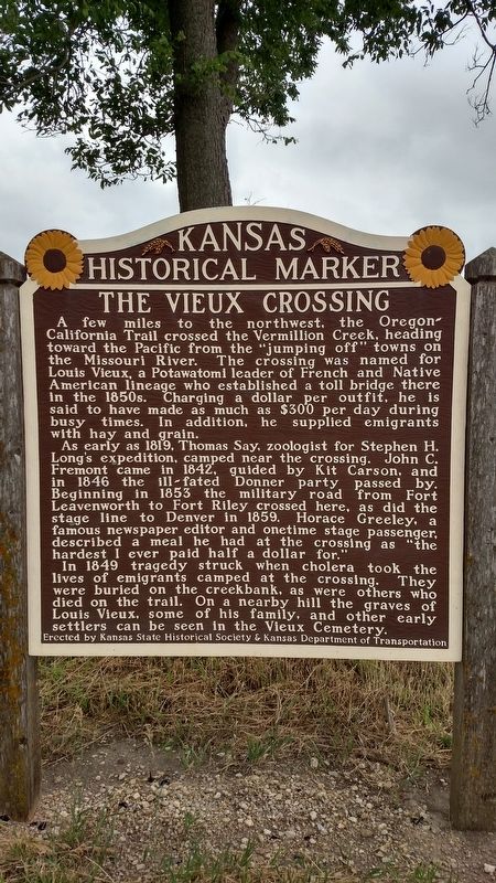 The Vieux Crossing Marker image. Click for full size.