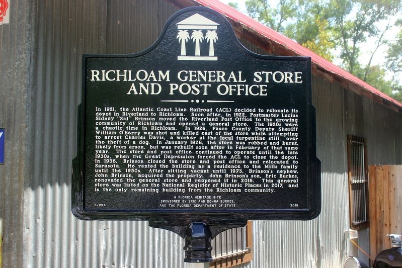 Richloam General Store and Post Office Marker image. Click for full size.
