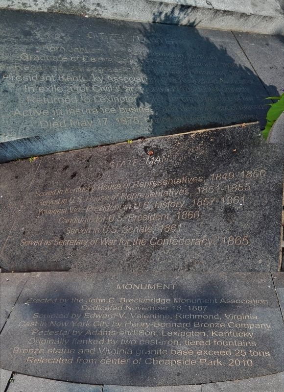 John Cabell Breckinridge Marker (<i>collage of 3 tablets</i>). Click for full size. John Cabell Breckinridge Marker (<i>collage of 3 tablets</i>) image. Click for full size.