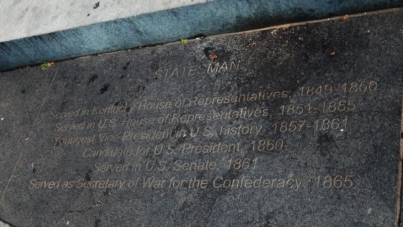 Marker detail: Statesman tablet. Click for full size. Marker detail: Statesman tablet image. Click for full size.