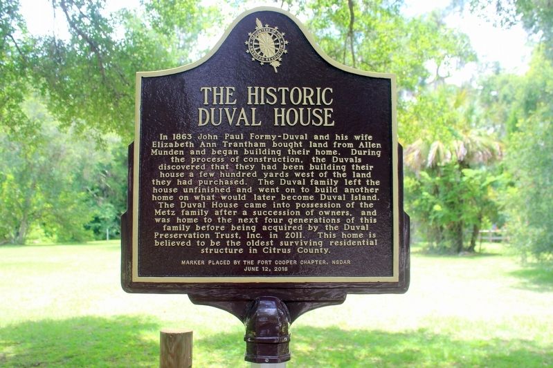The Historic Duval House Marker image. Click for full size.