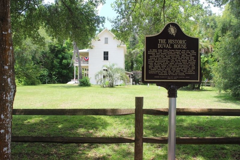 The Historic Duval House Marker with house in background image. Click for full size.