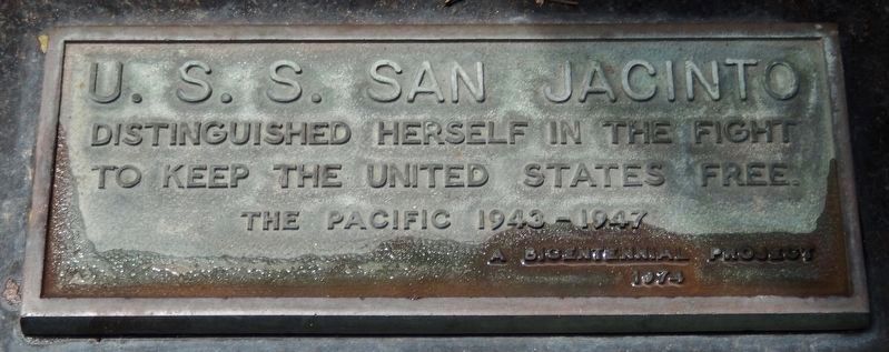 U.S.S. San Jacinto Marker image. Click for full size.