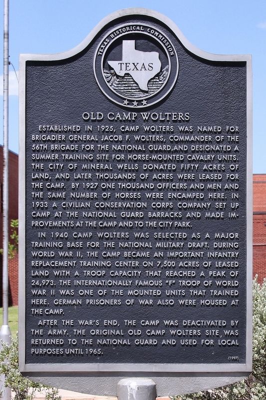 Old Camp Wolters Marker image. Click for full size.