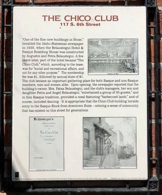 The Chico Club Marker image. Click for full size.