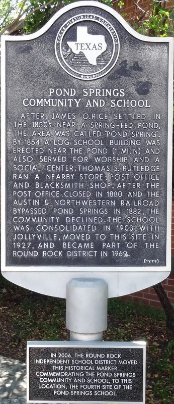 Pond Springs Community and School Marker image. Click for full size.