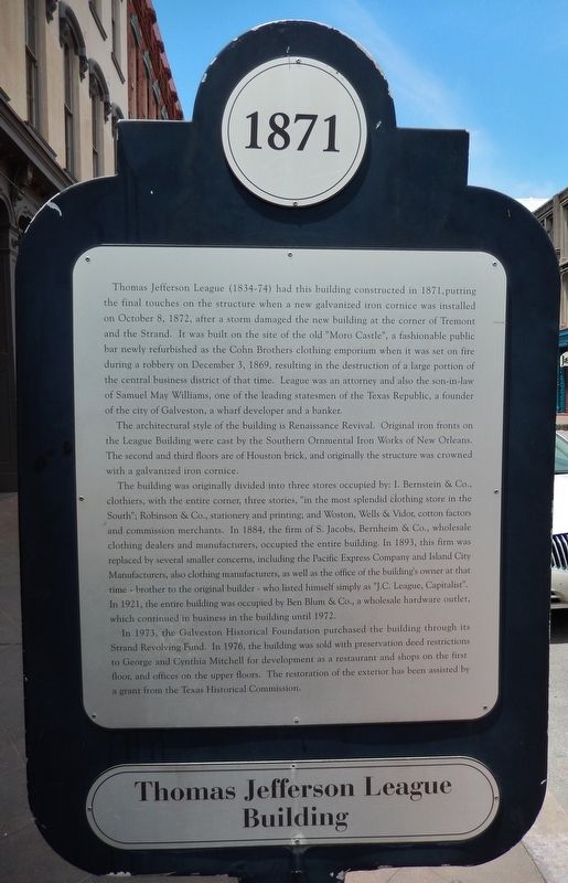 Thomas Jefferson League Building Marker. Click for full size. Thomas Jefferson League Building Marker image. Click for full size.