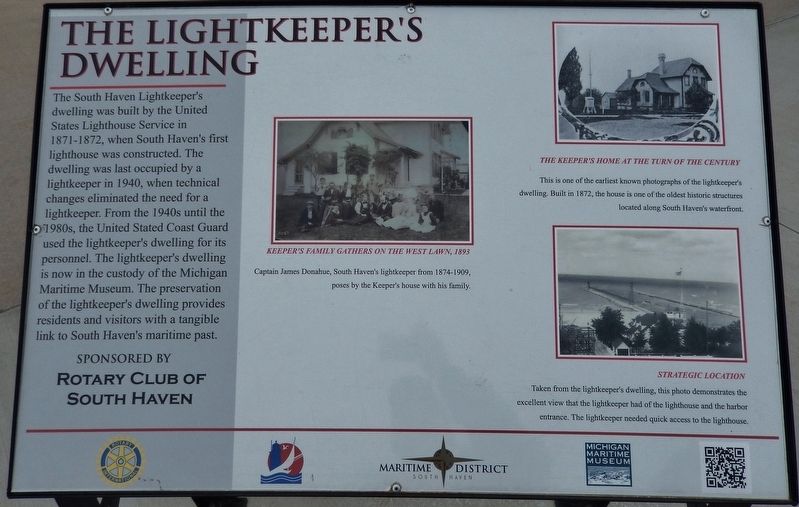 The Lightkeeper's Dwelling Marker image. Click for full size.