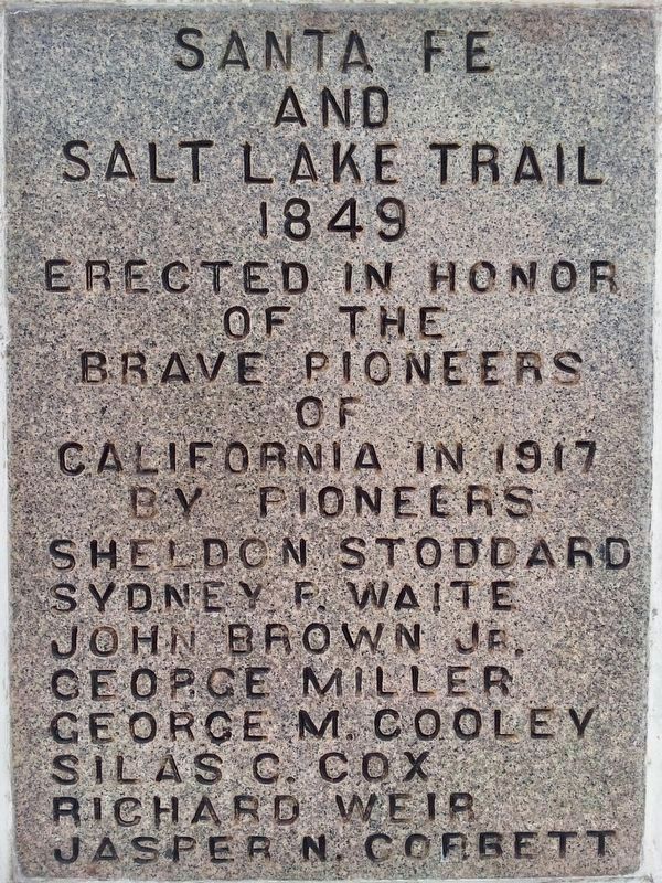 Santa Fe and Salt Lake Trail Marker image. Click for full size.