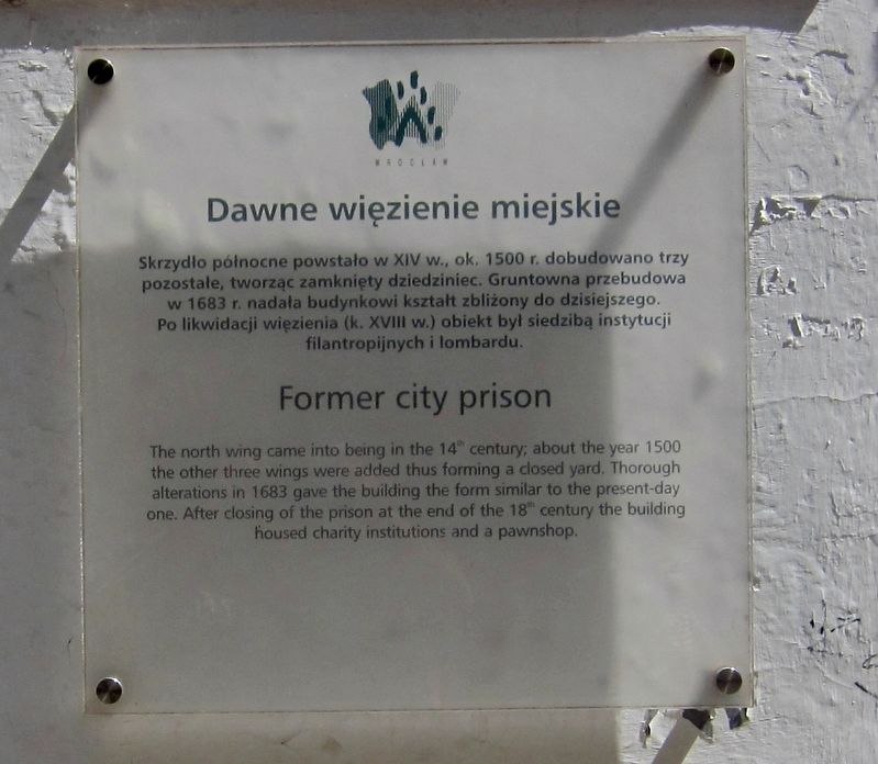 Dawne więzienie miejskie / Former city prison Marker image. Click for full size.