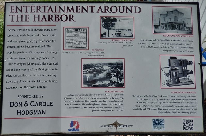 Entertainment Around the Harbor Marker image. Click for full size.