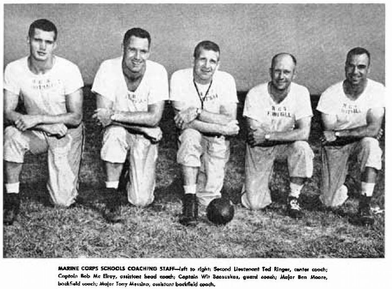 Major Wit J. Bacauskas as guard coach for the Quantico Marines Football Team image. Click for full size.