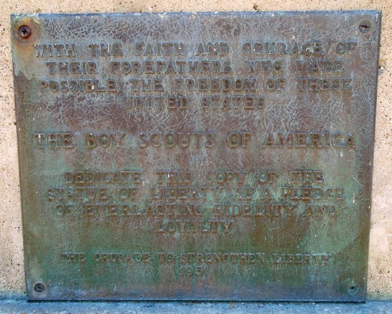 Replica of the Statue of Liberty Marker. Click for full size. Replica of the Statue of Liberty Marker image. Click for full size.
