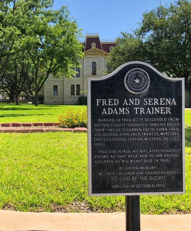 Fred and Serena Adams Trainer Marker image. Click for full size.