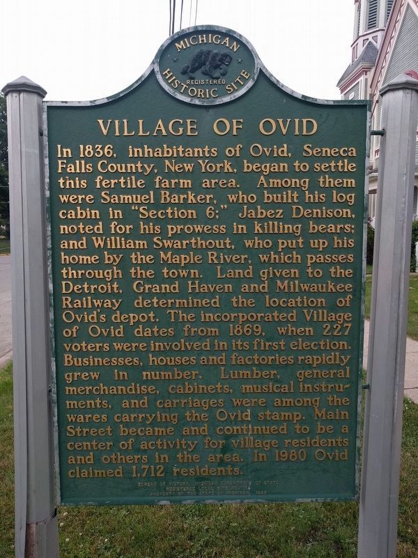 Village of Ovid / First Congregational Church of Ovid Marker image. Click for full size.