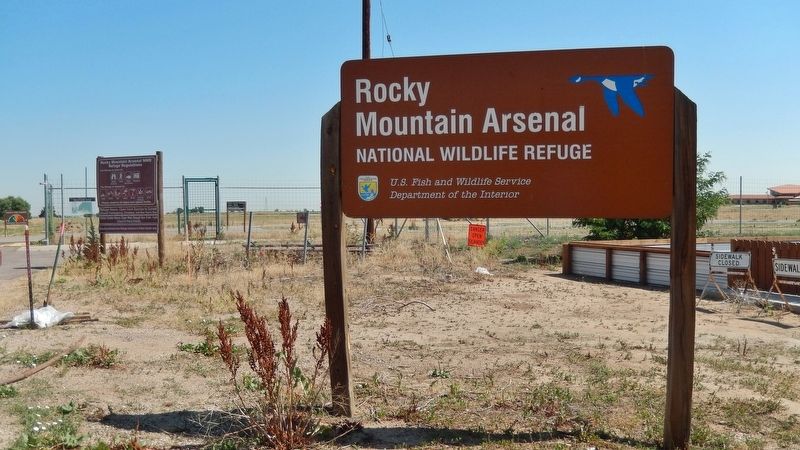 Rocky Mountain Arsenal National Wildlife Refuge Entrance Sign image. Click for full size.