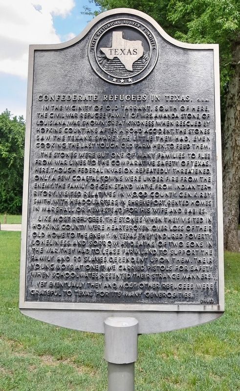 Confederate Refugees in Texas, <small>C. S. A.</small> Marker image. Click for full size.