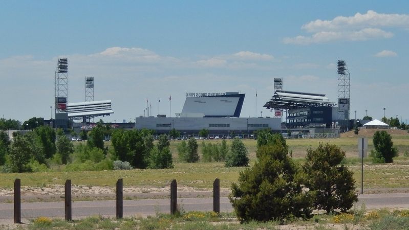 Commerce City Arena (<i>view from near marker</i>) image. Click for full size.