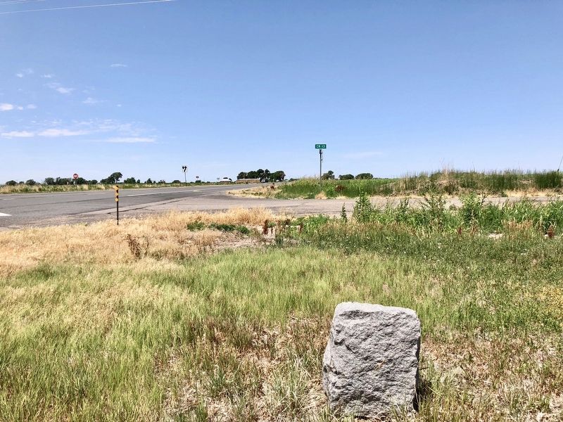 View from marker towards intersection of U.S. Highway 50 and County Road 13. image. Click for full size.