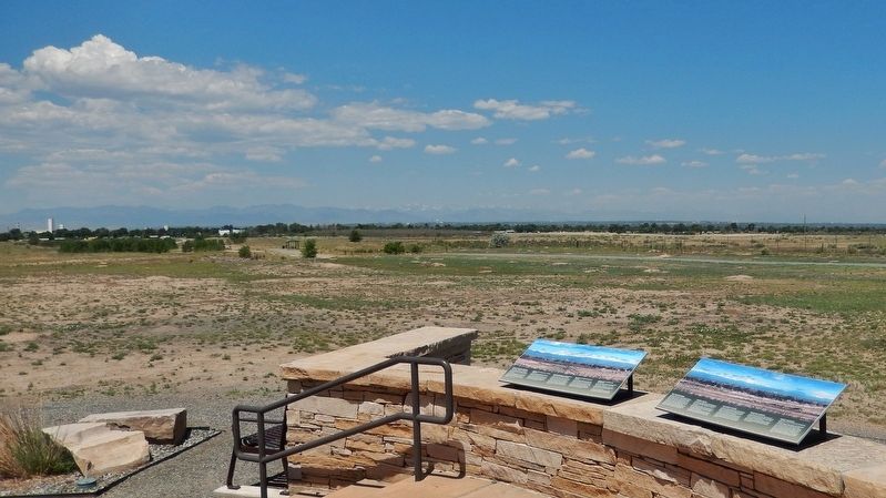 The Fourteeners Marker (<i>wide view; this marker on right; related marker on left</i>). Click for full size. The Fourteeners Marker (<i>wide view; this marker on right; related marker on left</i>) image. Click for full size.