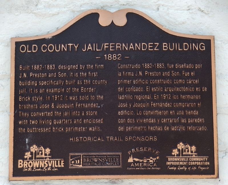 Old County Jail / Fernandez Building Marker image. Click for full size.