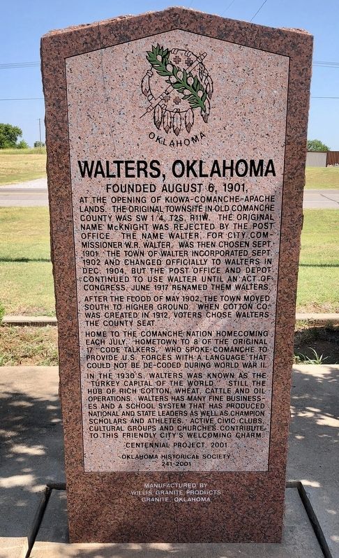 Walters, Oklahoma Marker image. Click for full size.