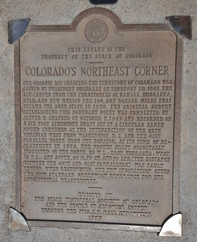 Colorado's Northeast Corner Marker image. Click for full size.
