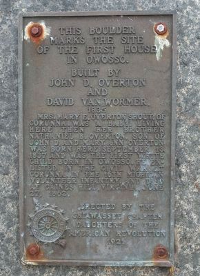 The First House in Owosso Marker image. Click for full size.