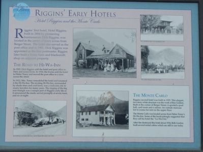 Riggins' Early Hotels Marker image. Click for full size.
