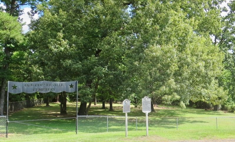 <small>C.S.A. </small> Camp Talley Marker located in front of the Old Coffeeville Cemetery. image. Click for full size.