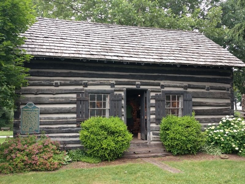 Comstock Cabin and Marker image. Click for full size.