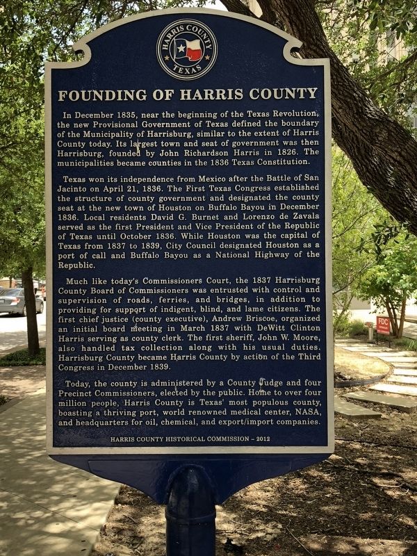 Founding of Harris County Marker image. Click for full size.