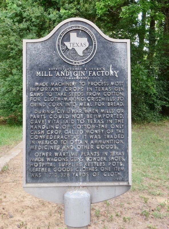 Site of Hussey & Logan's Mill and Gin Factory Marker image. Click for full size.